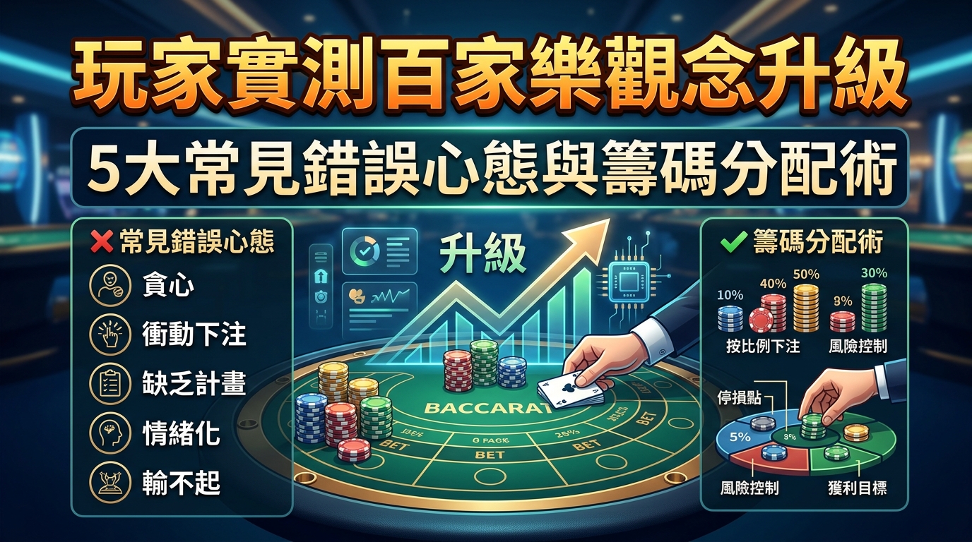 玩家實測百家樂觀念升級：5大常見錯誤心態與籌碼分配術
